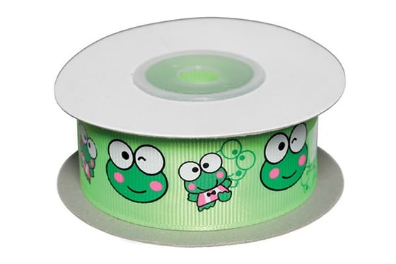 Dekobånd lime m/frøer 25mm 10m  ⎮ 5700137406069 ⎮ VE_740606 