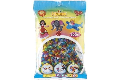 Hama Midi Perler 3000stk Transp. Mix