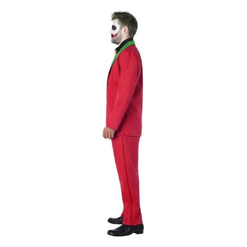 Kostume til voksne Mande klovn Joker Rød, str. M/L