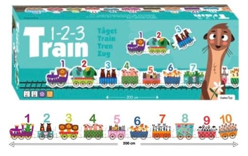 123 Togpuslespil med sjove dyr - 1-10