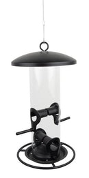 Foderautomat, frø, sort metal, small