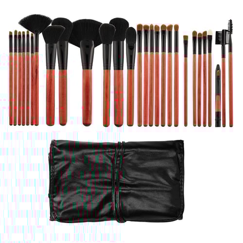  Mimo Makeup Brush Cherry & Black Set  28 pcs