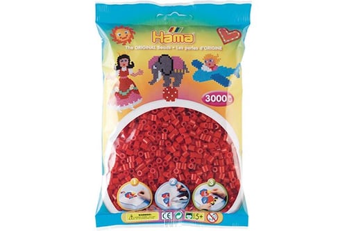 Hama Midi Perler 3000stk Mørke Rød