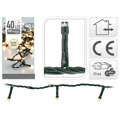 Lyskæde 40 LED varm hvid 4m