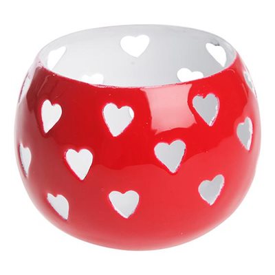 Fyrfadsstage, H 10cm, Dia. 7,50cm, Rød, ⎮ 5713582124846 ⎮ DG_004759 