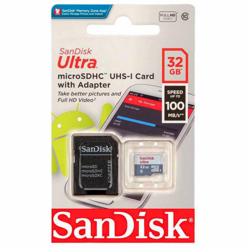 SANDISK ULTRA – Speicherkarte, microSD, 32 GB, 100 MB/s