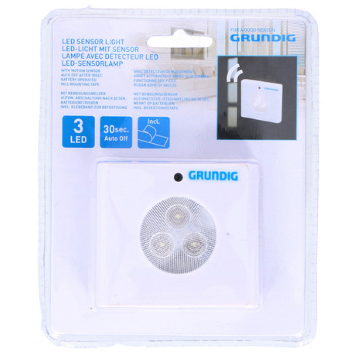 Grundig - Batteriebetriebenes Sensorlicht 30 Sek. 3 LED