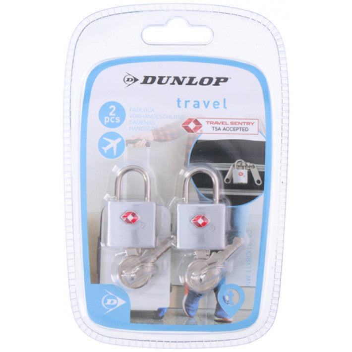 Dunlop - 2 Vorhängeschlösser/Kofferschlösser inkl. 2 Schlüssel pro Sperren
