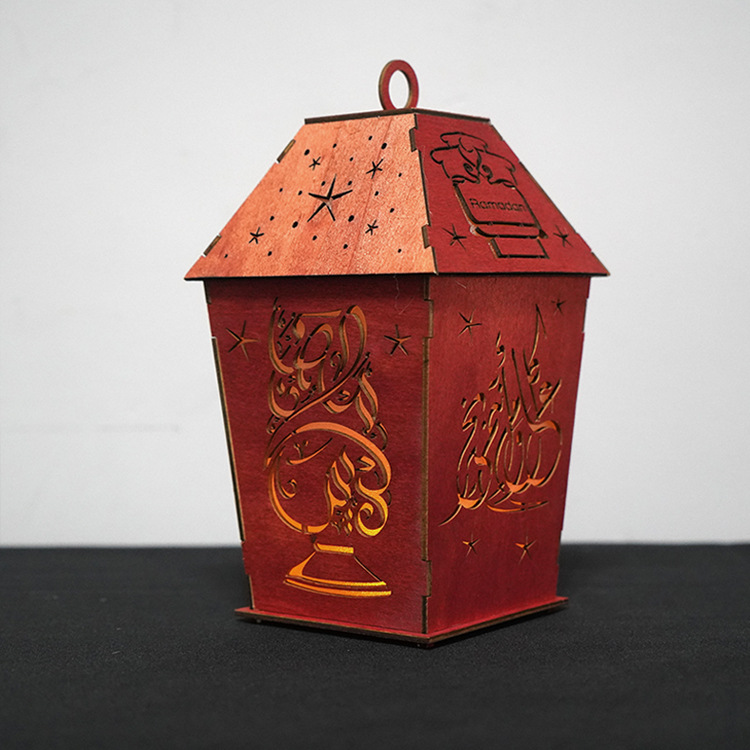 3D-Ramadan-Laterne 25x15 cm mit LED-Licht