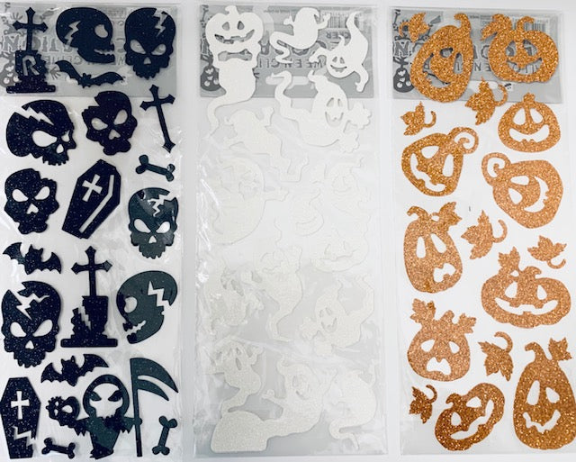 Halloween - Aufkleber mit Glitzer