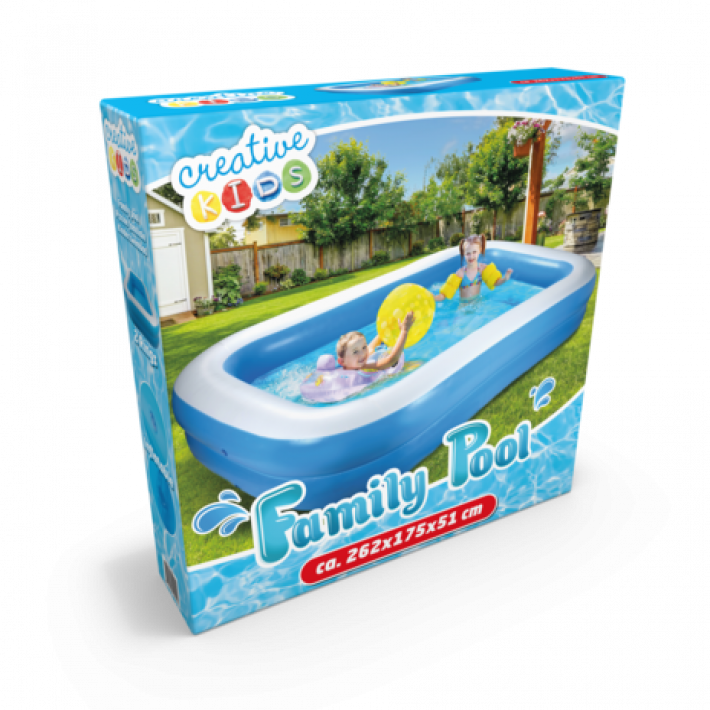 Creative Kids - familiepool med 2 ringe 262x175x51cm 778Liter