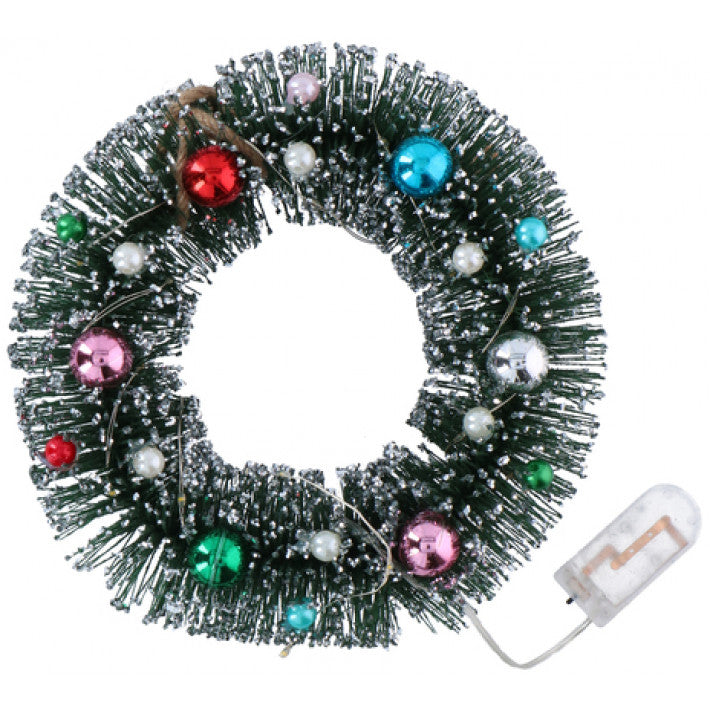 Weihnachtsgeschenke – 18,5 cm großer Weihnachtskranz mit 20 LED-Lichtpunkten inklusive Batterien