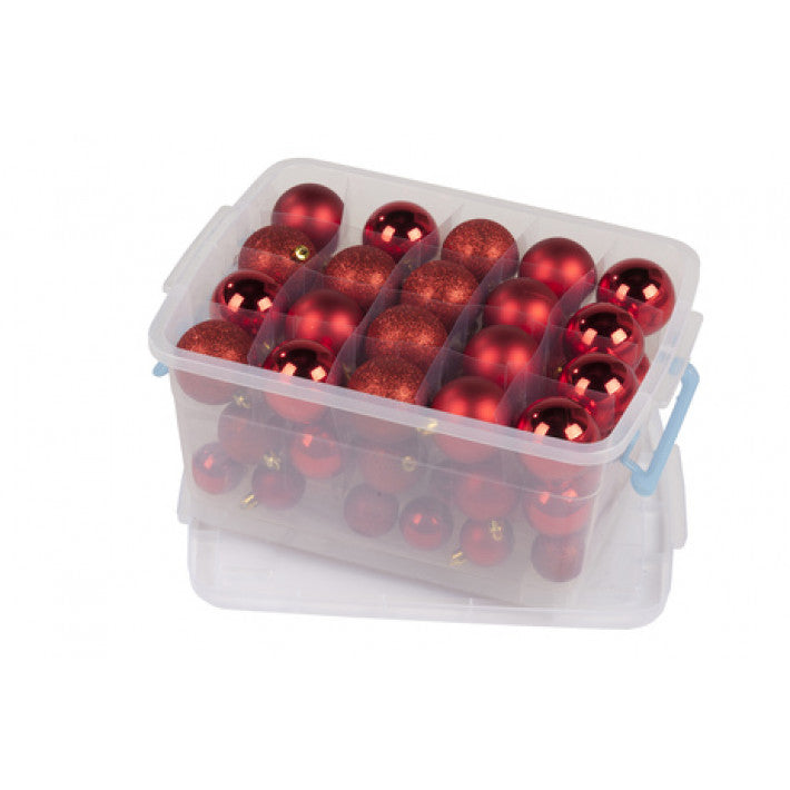 Weihnachtsgeschenke - Weihnachtskugeln in Box 70 Kugeln gemischt 6/5/4 cm