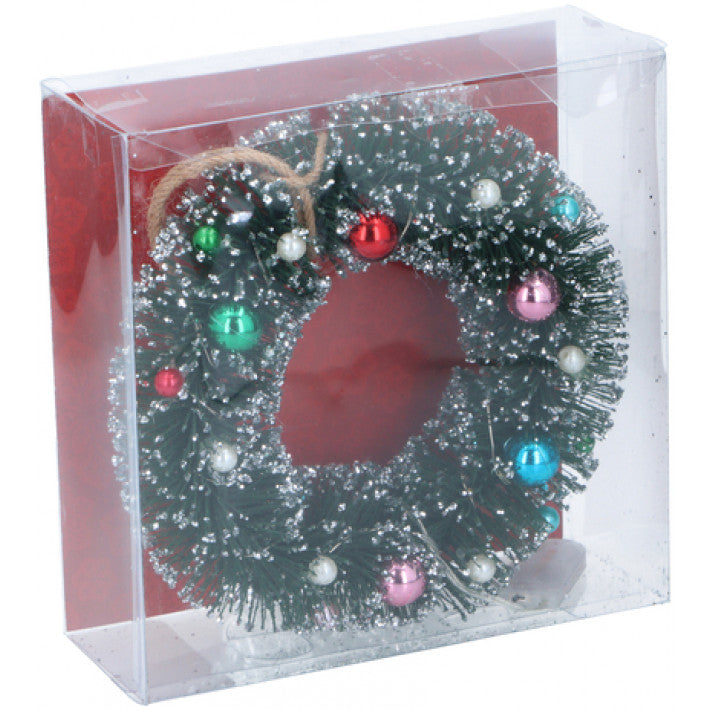 Weihnachtsgeschenke – 18,5 cm großer Weihnachtskranz mit 20 LED-Lichtpunkten inklusive Batterien
