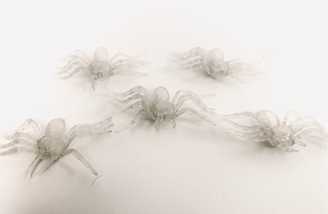 Halloween - Kleine Spinnen 5 Stück - Transparent