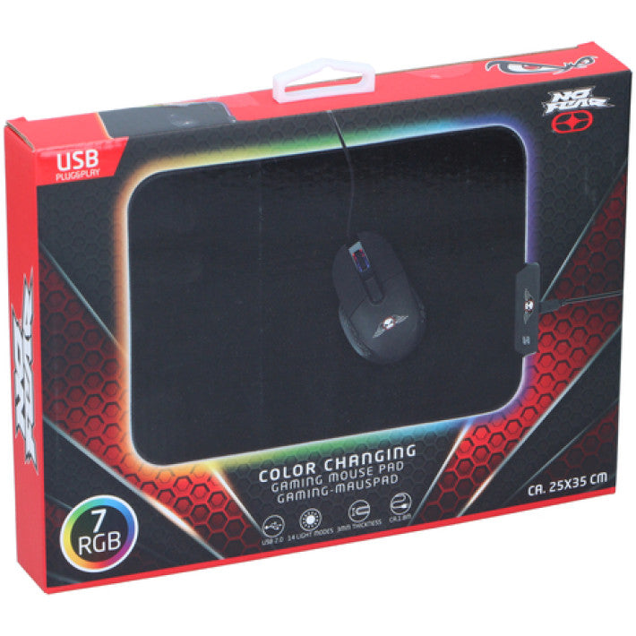 Keine Angst – Mauspad mit LED-Licht, 7 Farben – Gamer-Matte
