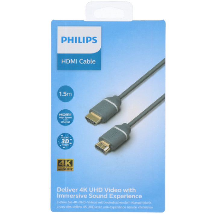 Philips - HDMI-Kabel 1,5 Meter 4K UHD mit fortschrittlichem Klangerlebnis