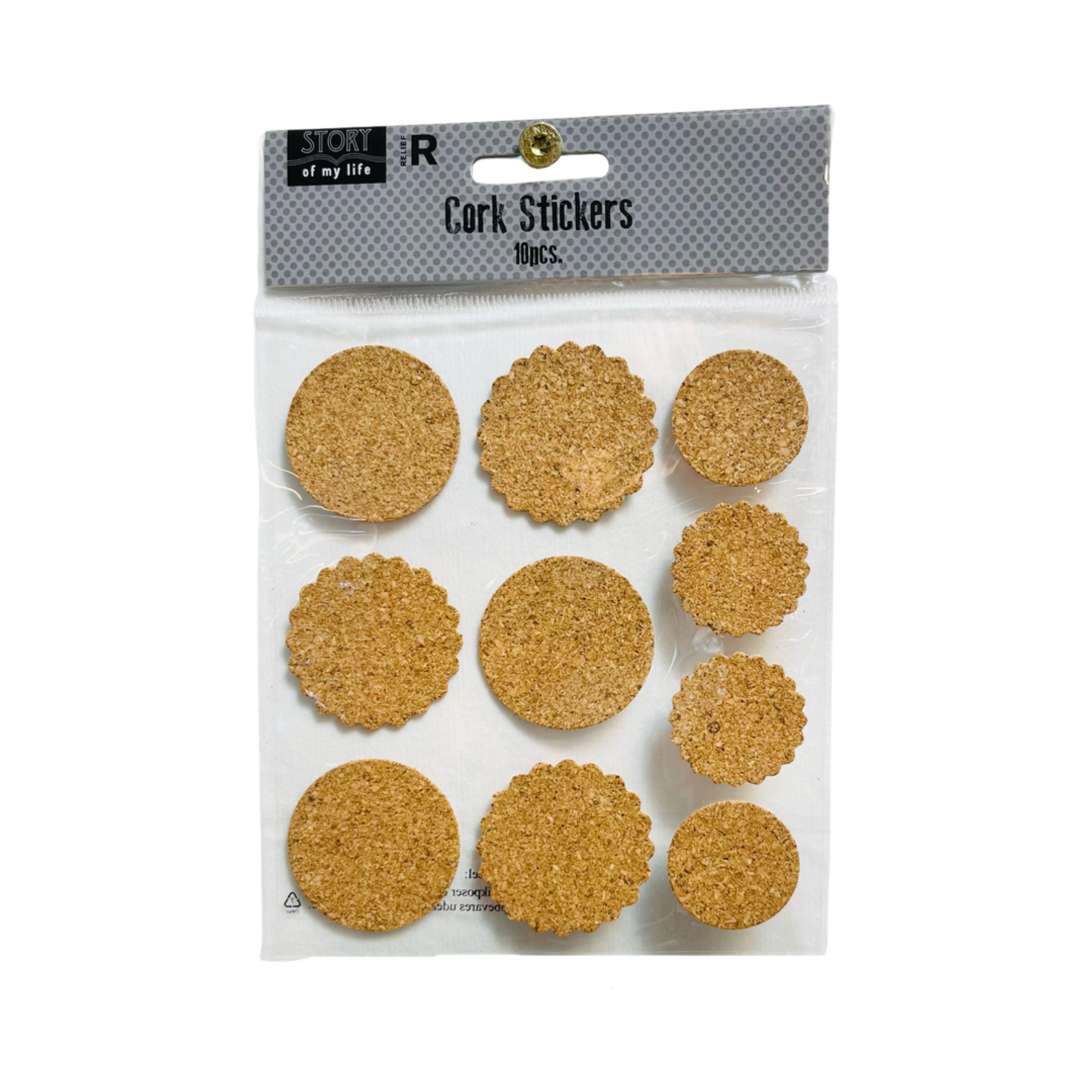 SOF – Korkaufkleber 10 Stück – 3 cm und 4 cm