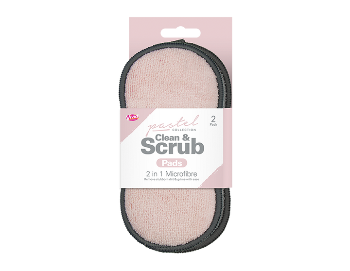 Vivid - 2 i 1 antibakteriel skrubbepude 2pk. Bemærk, fås i 2 foreskellige farve pink eller grå, pga. lagerstyring sender vi en tilfældig farve