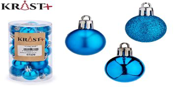 Krist - Weihnachtskugeln Blau 3cm - 20Stk