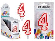 Arparty - 7,5cm Kagelys med tal Nr. 4