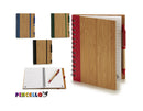 Notebook bamboo cover plain pen 18x14 m4 - Dollarstore.dk