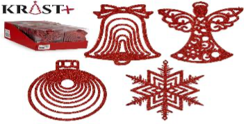 Krist – Set mit 6 Kleiderbügeln aus gemischtem Holz, rot, 10 cm
