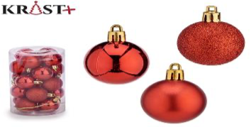 Krist - Weihnachtskugeln 4cm - 20 Stück - Rot