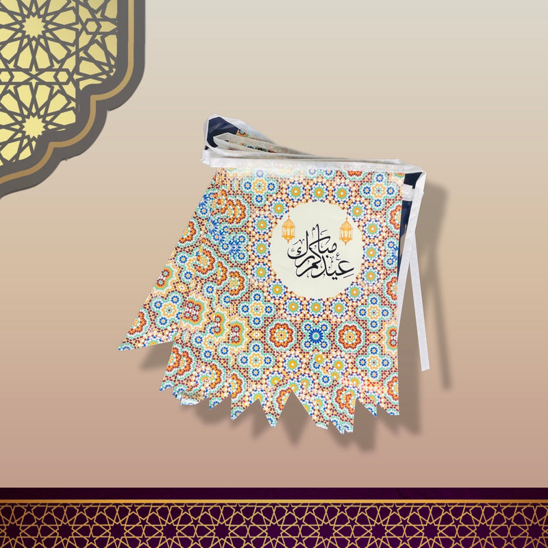 Ramadan- und Eid-Papiergirlande mit 10 Flaggen von 30 x 20 cm