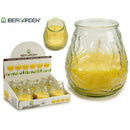 Ibergarden - lys i bølgeglas citronella aroma 20+ timer - Dollarstore.dk