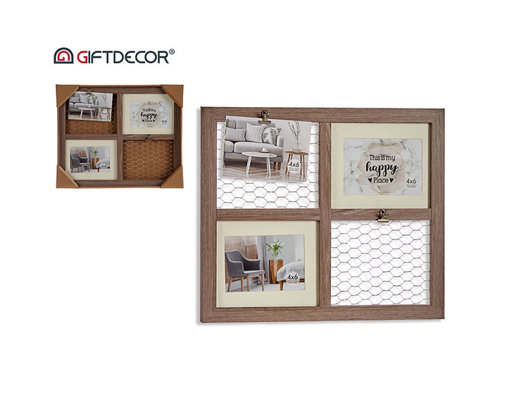 Photoframe 4 photos clotherspin mix 2