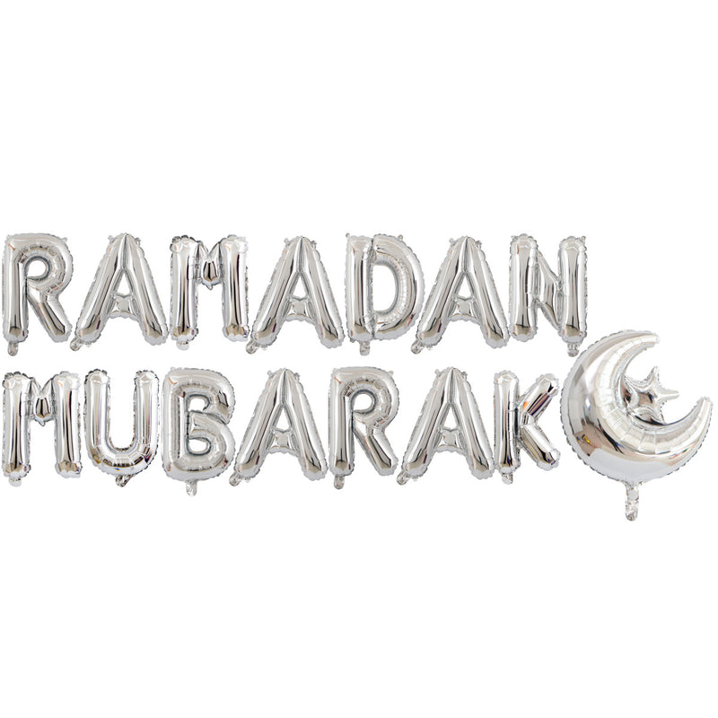 Folienballons „Ramadan Mubarak“ 40cm – Silber