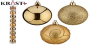 Krist - Weihnachtskugeln Stange Gold 6cm - 9Stk
