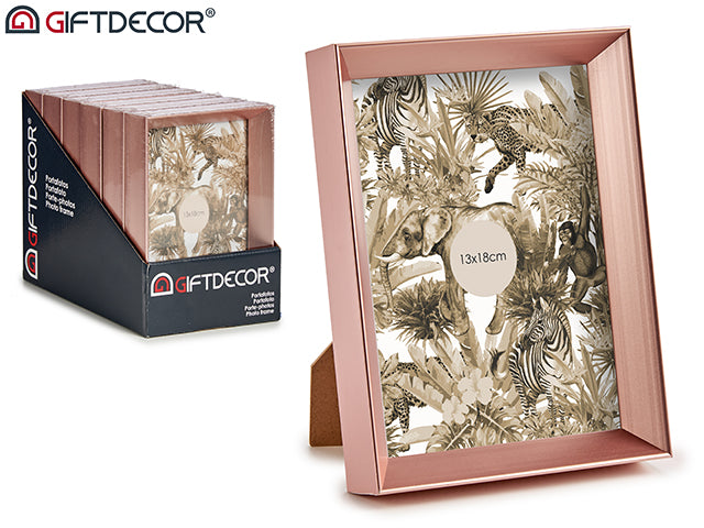 Giftdecor - Billederamme dyb model 13x18x3,3cm rosenguld. Med ophængkrog og fod