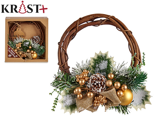 Krist – Weihnachtskranz mit goldenen Details, 32 cm
