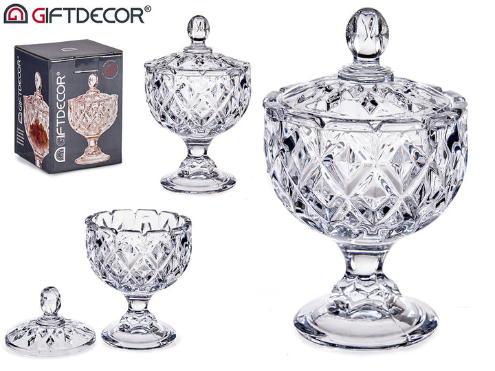 Giftdecor - Glasskål til servering af sukker, slik og mere 14,2x9,3cm hærdet glas .