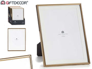 Giftdecor - Fotoramme på fod metalkant guld 15x20cm