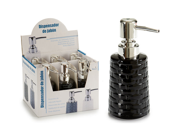 Ceramic soap dispenser relief black - Dollarstore.dk