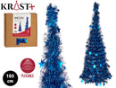 Krist - Girlande Weihnachtsbaum 105 cm metallic-blau Farbe Faltfunktion