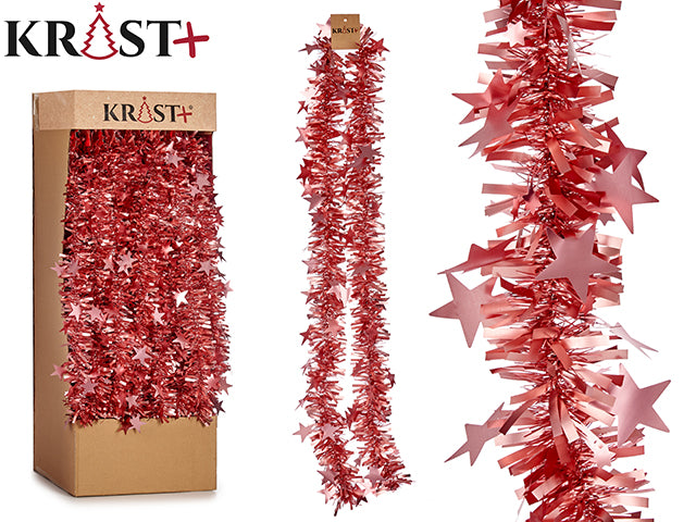 Krist – Girlande 200 x 9 cm – Metallic-Rosa mit Sternen
