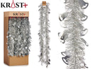 Krist – Girlande 200 x 9 cm – metallisches Silber mit Glockenfigur