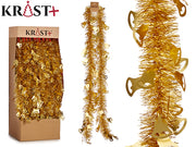 Krist – Girlande 200 x 9 cm – metallische Goldfarbe mit Glockenfigur
