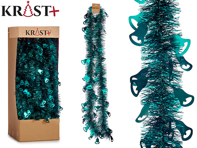 Krist - Girlande 200x9cm - Metallic-Grün mit Glöckchen