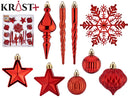 Krist - Set mit 32 Christbaumschmuck rot aus PVC
