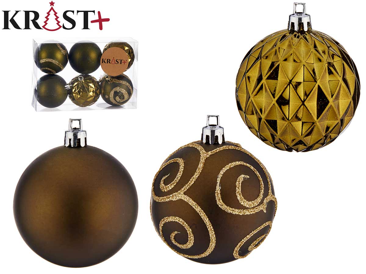 Krist - Weihnachtskugeln Ölfarbe 6cm - 6Stk