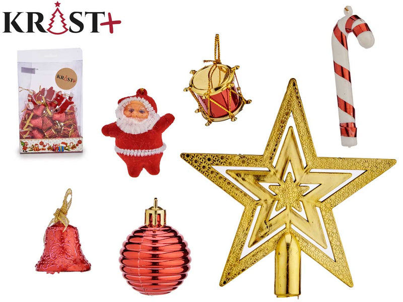 Krist – Set für Weihnachtsbaumschmuck – Rot und Gold