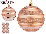 Krist - Weihnachtskugeln Champagner-Thema 8 cm - 6 Stück