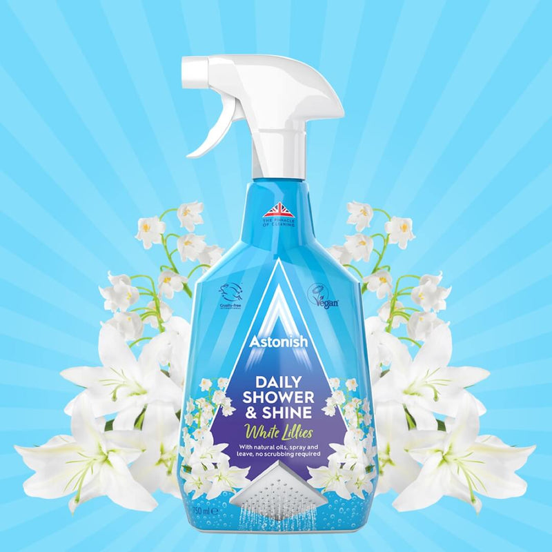 Astonish – Reinigungs- und Glanzspray für Badezimmer 750 ml – Weiße Lilien