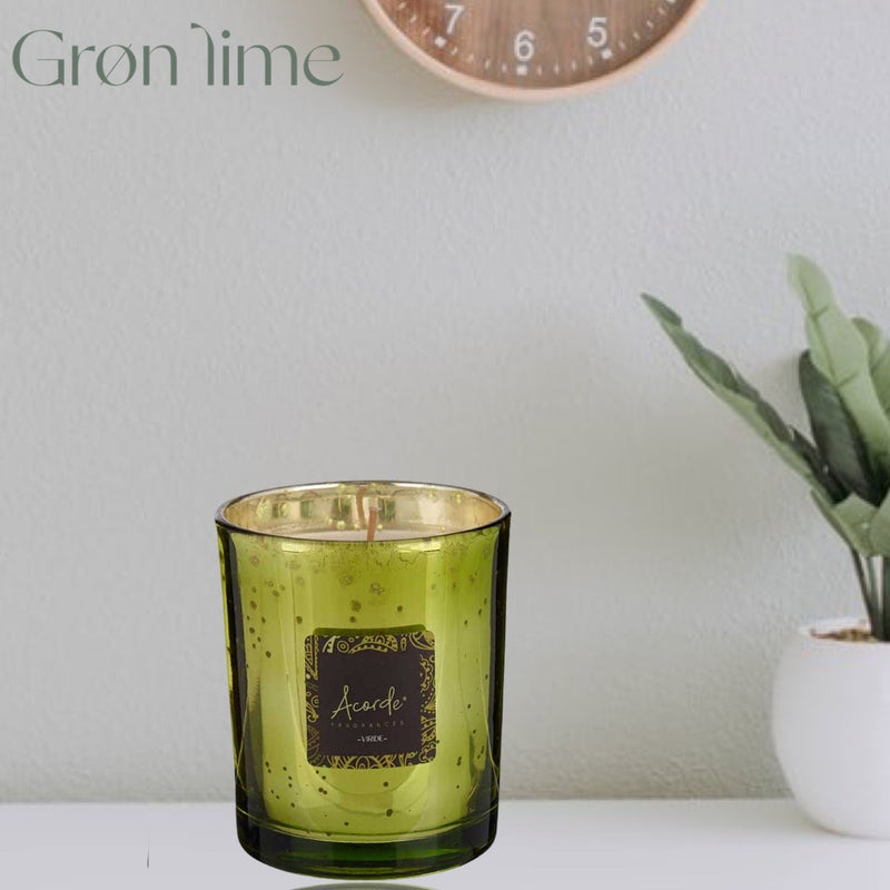 Acorde – 42-Stunden-Duftkerze in Geschenkbox, extra konzentriertes Premium-Design – grüner Tee und Limette