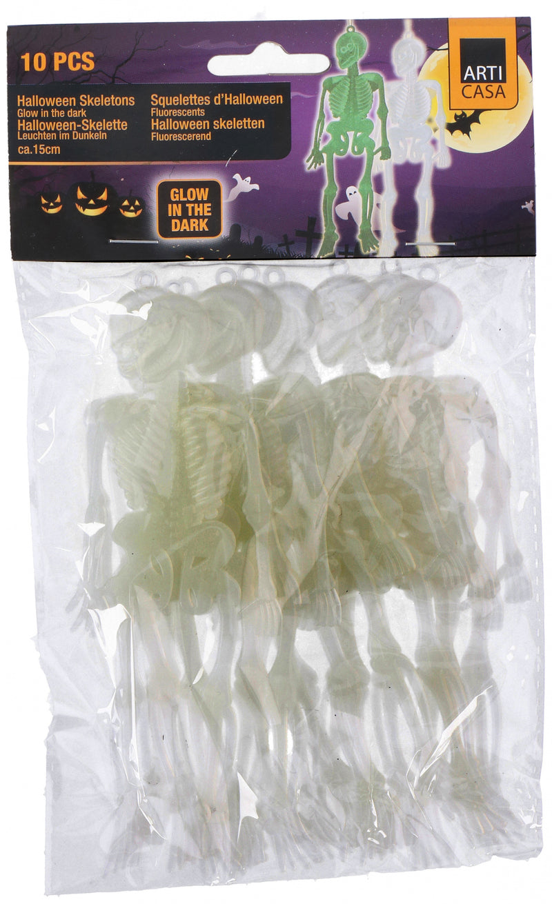 ArtiCasa - Halloween skeletter 10stk glow in the dark